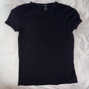 forever 21 black plain tee